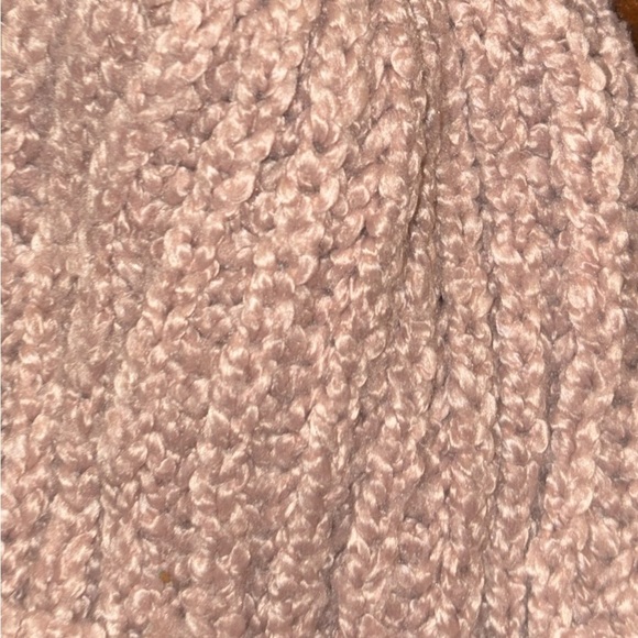 Free People Light Pink Cozy Knit Polyester Winter Pom Pom Hat One Size Fits Most - Picture 3 of 3